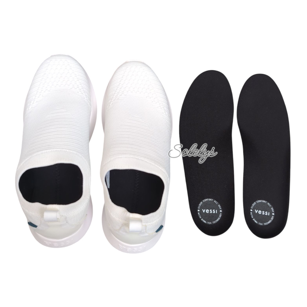 Vessi Everyday Move Slip On Womens 9 Polar White Waterproof Knit DymaTex Sneaker - Picture 9 of 10